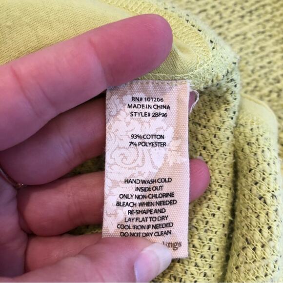 Soft Surroundings neon yellow lime green hooded knit tunic top size Small - Picture 13 of 15